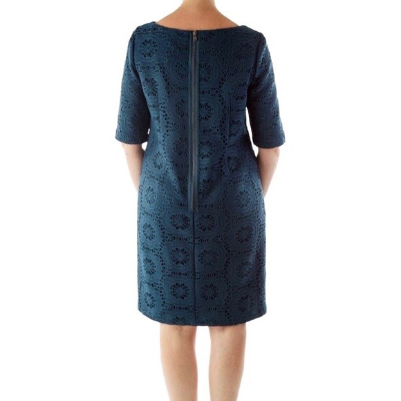 ADRIANNA PAPELL HOT PINK MEDALLION LACE CUTOUT SHIFT DRESS - Picture 9 of 16